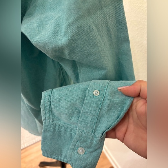 J. Crew Slim Flex Shirt in Rugby Green White - Size S / 14-14.5 - Picture 4 of 6